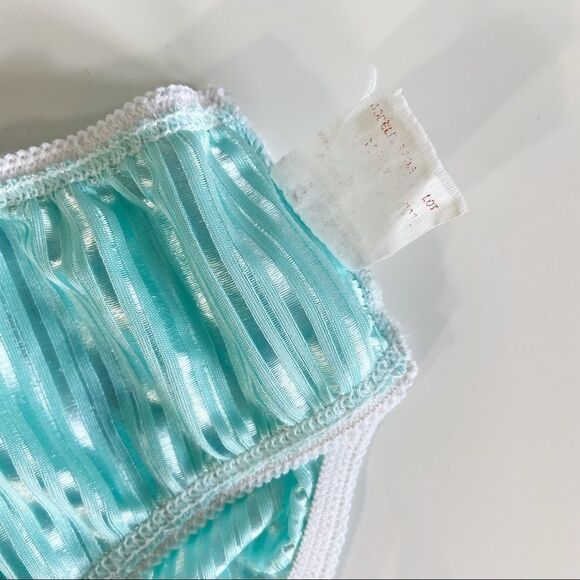 Nwt vintage lingerie teal nightgown chemise. Sea foam vintage dressing gown - Picture 13 of 15